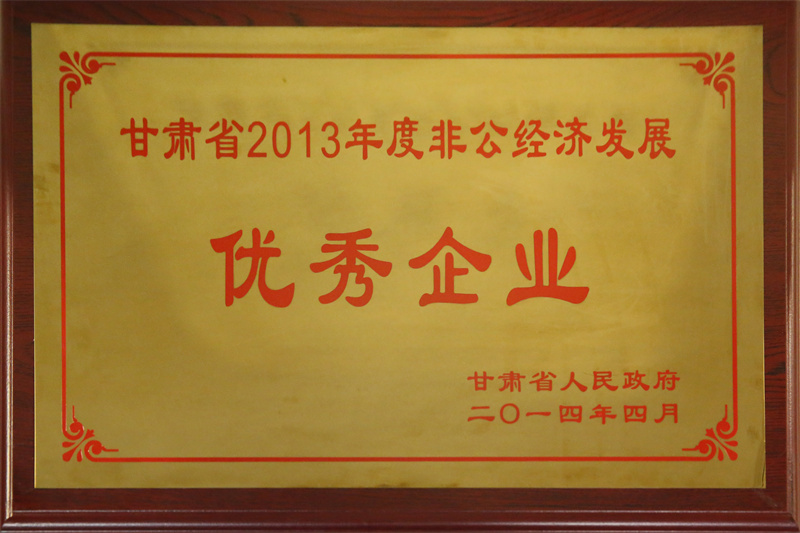 2014年，甘肃省2013年度非公经济发展优秀企业_副本.jpg